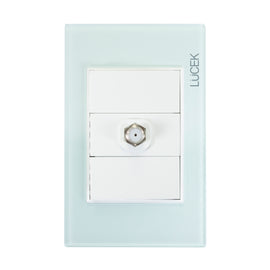 Placa Toma Coaxial Cristal Aqua