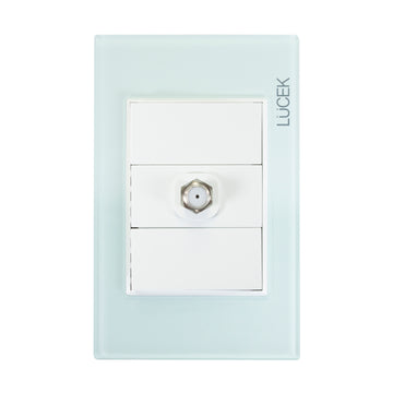 Placa Toma Coaxial Cristal Aqua