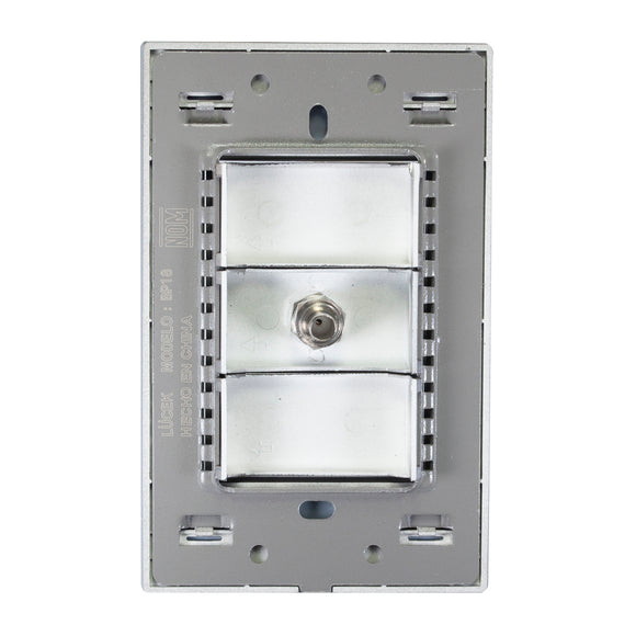 Placa Toma Coaxial Espejo Negro