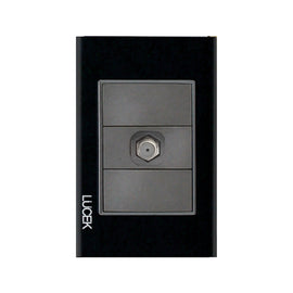 Placa Toma Coaxial Cristal Negro
