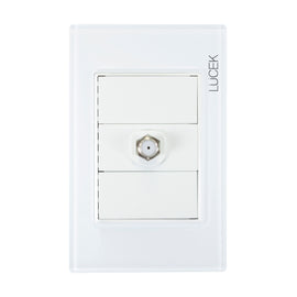 Placa Toma Coaxial Blanca Colors