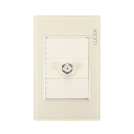 Placa Toma Coaxial Hueso Colors