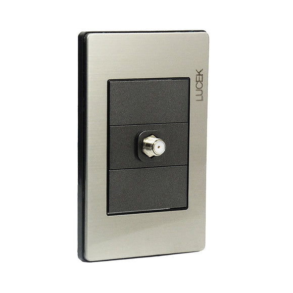 Placa Toma Coaxial Anonizada