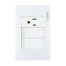 Placa 2 Apagadores Sencillos 1 Contacto Blanco Colors-1