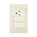 Placa 2 Apagadores Sencillos 1 Contacto Hueso Colors-1