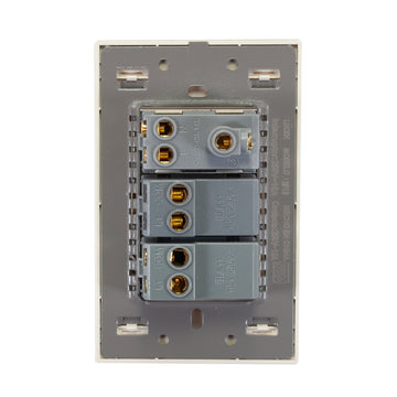 Placa 2 Apagadores Sencillos 1 Contacto Hueso Colors - 0