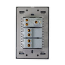 Placa 2 Apagadores Sencillos 1 Contacto Espejo Negro-2