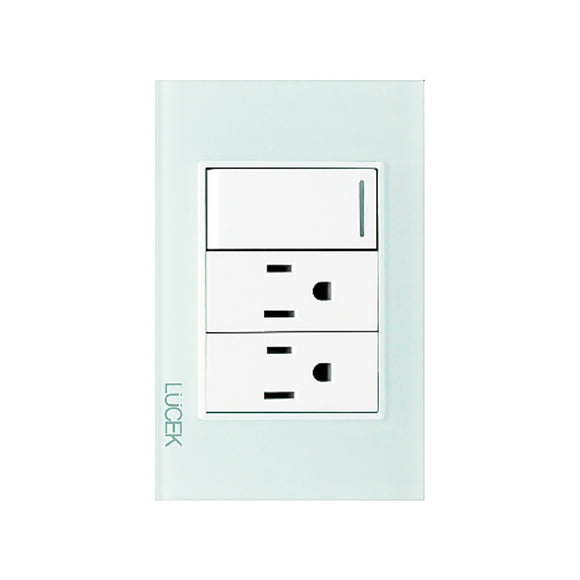 Placa 2 Contactos 1 A pagador Cristal Aqua