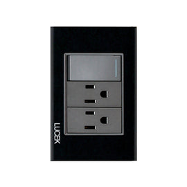 Placa 2 Contactos 1 A pagador Cristal Negro