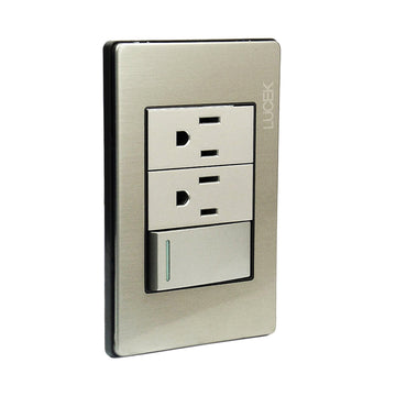 Placa 1 Apagador 2 Contactos Plata