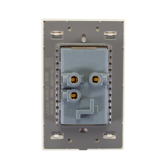 Placa 2 Contactos 2 USB HuesoColors