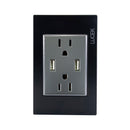 Placa 2 Contactos 2 USB Negro Colors-1