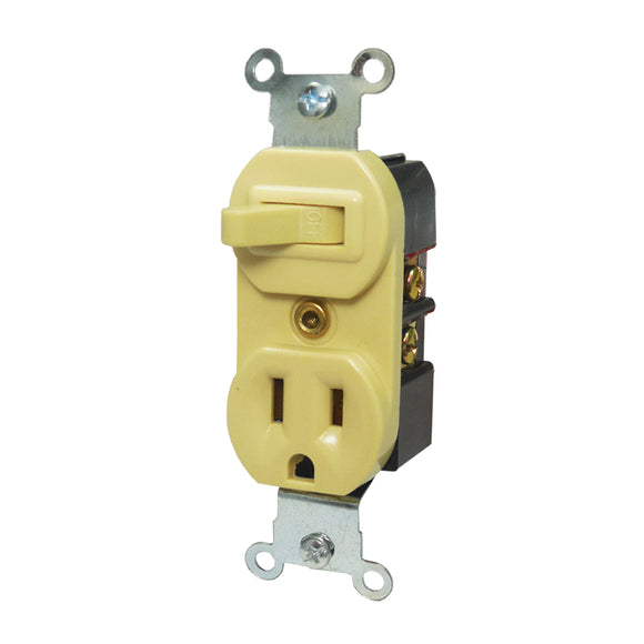 Apagador con Contacto Marfil Lummi