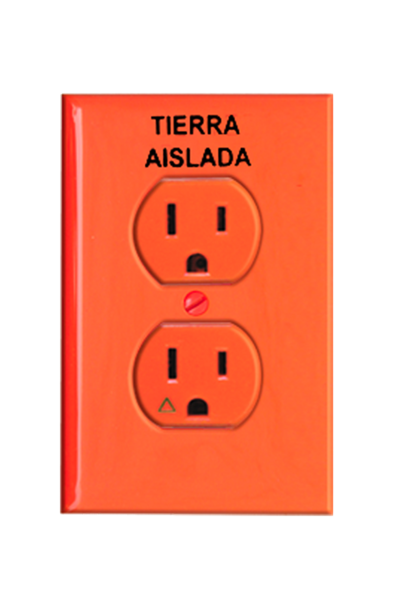 Placa con Contacto Duplex Tierra Aislada Leviton