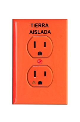 Placa con Contacto Duplex Tierra Aislada Leviton
