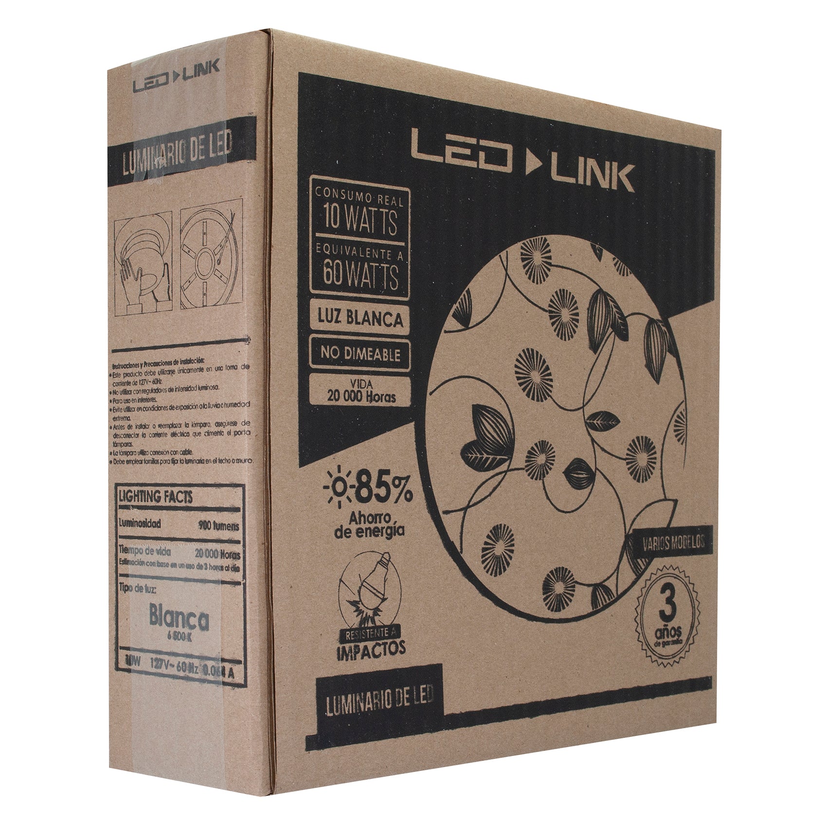 Plafon 10 w Flores Naranjas Led Link