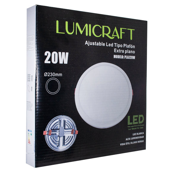 EMPOTRADO 20W AJUSTABLE LUZ BLANCA LUMICRAFT