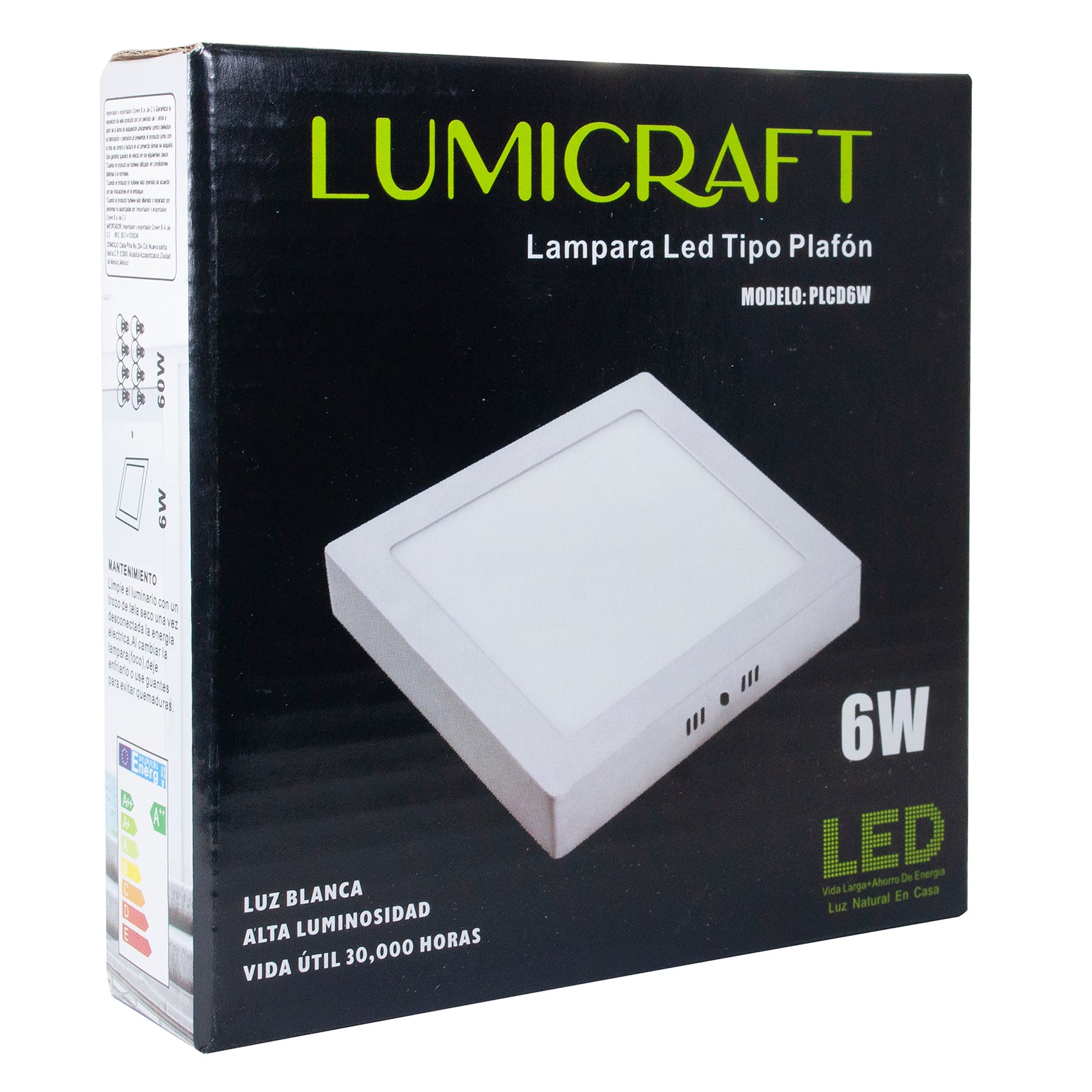 Luminario 6w Cuadrado Sobreponer