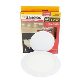 Empotrado Sanelec 12w Redondo Calido