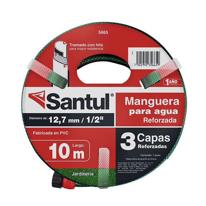 Manguera Reforzada 3 Capas 10 m 1/2"