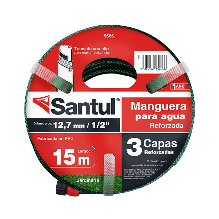 Manguera Reforzada 3 Capas 15 m 1/2"