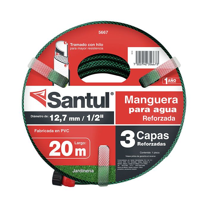 Manguera Reforzada 3 Capas 20 m 1/2"