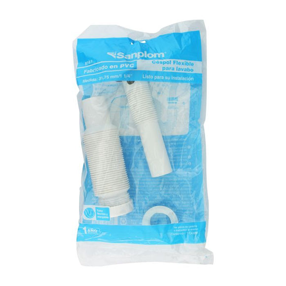 Cespol  1 1/4  de PVC, Tipo P, para Lavabo