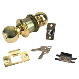 Cerradura Laton Brillante p/Recamara - 0