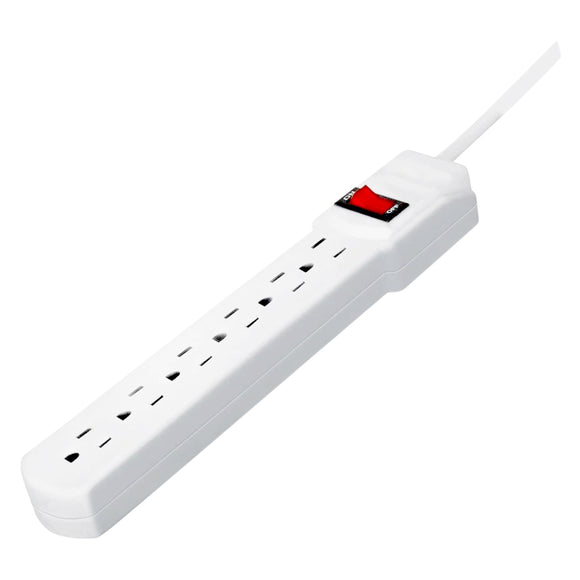 Multicontacto en barra, 6 contactos